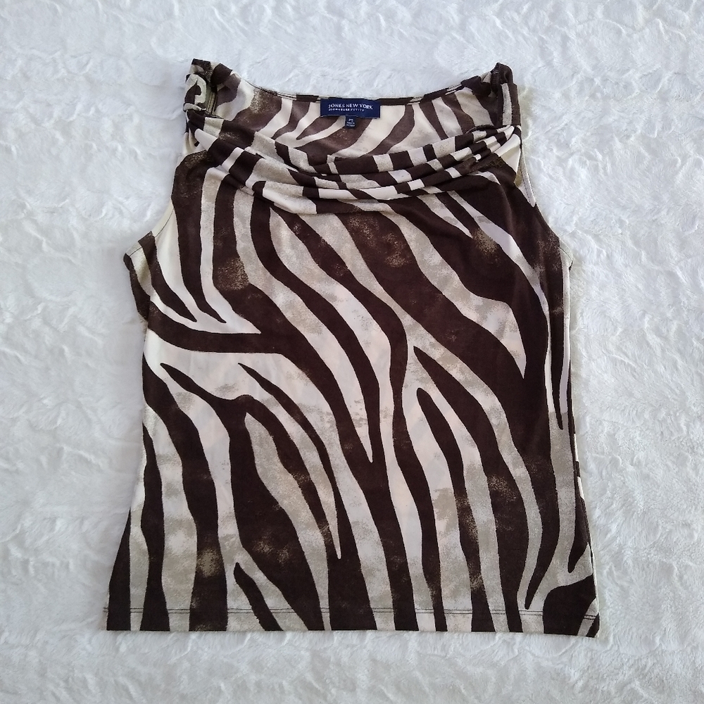 Jones New York Zebra Print Top